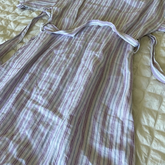 Magaschoni Multicolor Striped Linen Midi Dress - Picture 8 of 8